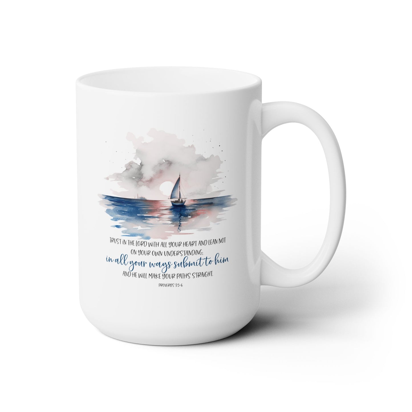 Proverbs 3:5-6 coffee mug, Sea lovers- Sailing coffee mug