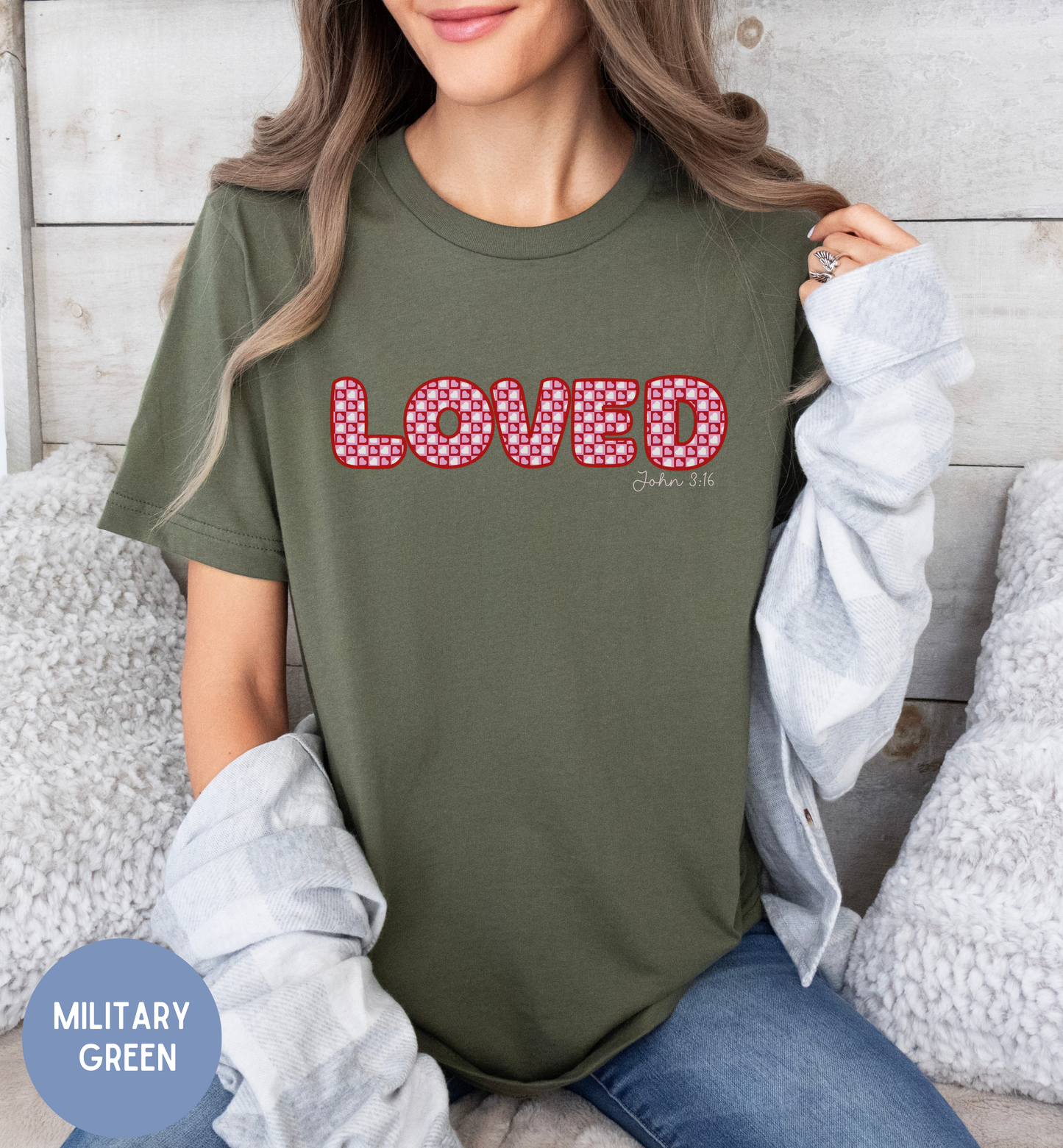 Christian Valentine Shirt, Loved John 3:16 tee for Women.