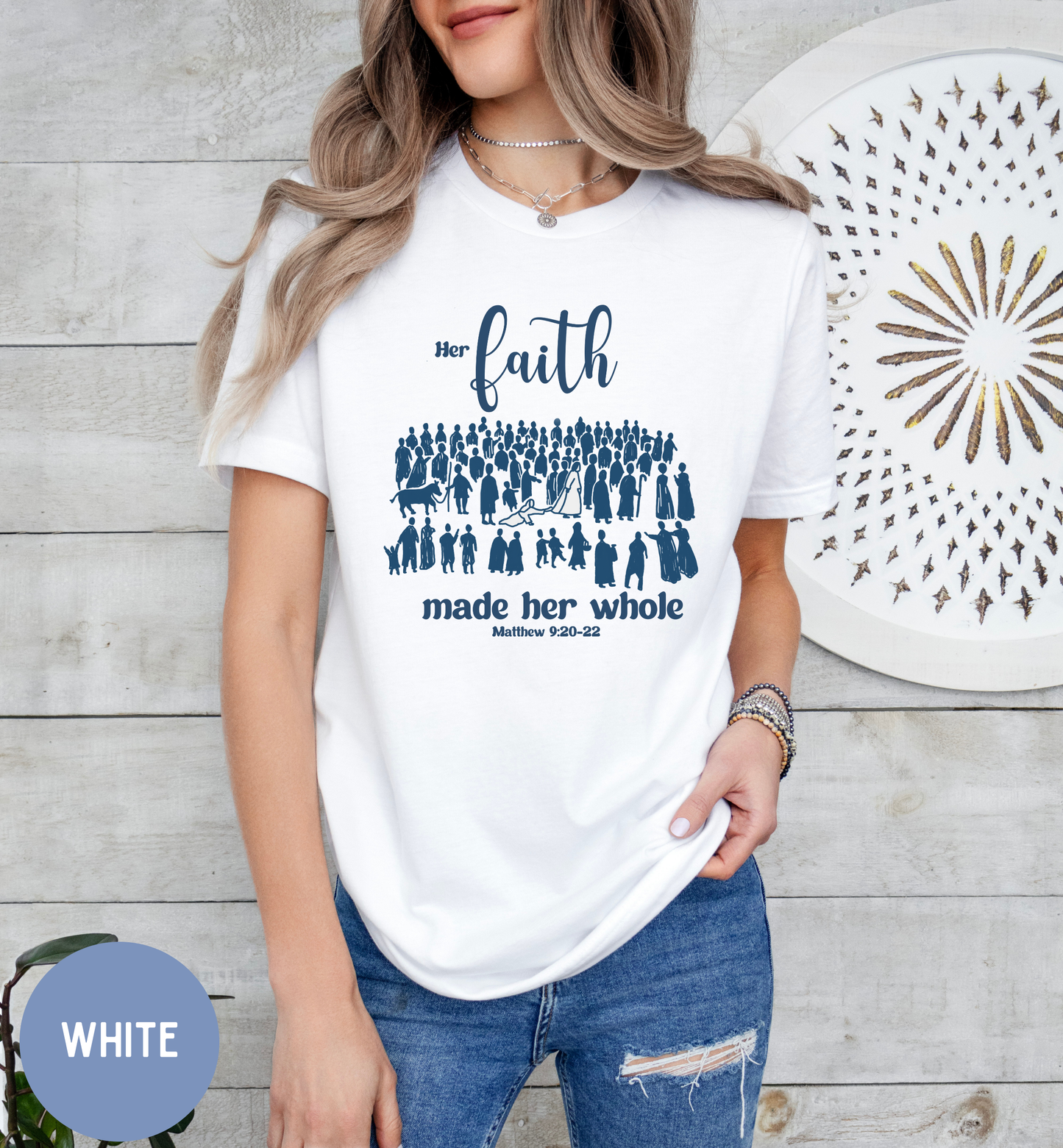 Her Faith, His hem Christian Faith shirt, Bible Parable shirt for women.