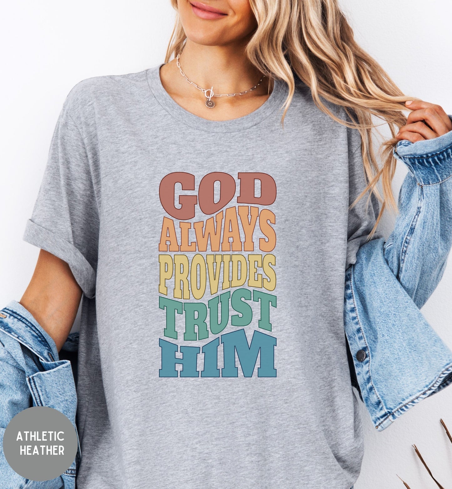 God always provides, trust him, Women's Christian Retro shirt