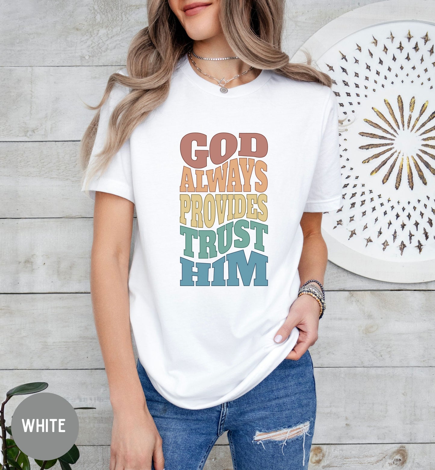 God always provides, trust him, Women's Christian Retro shirt