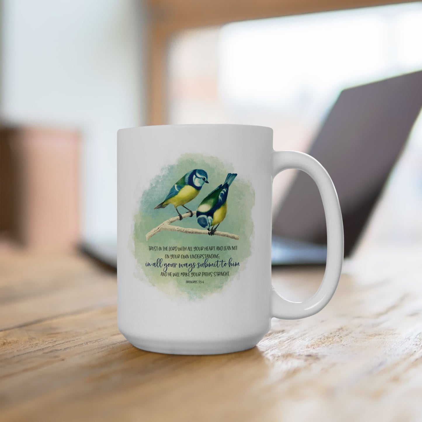 Bird lover's Proverbs 3:5-6 -Christian Faith coffee mug