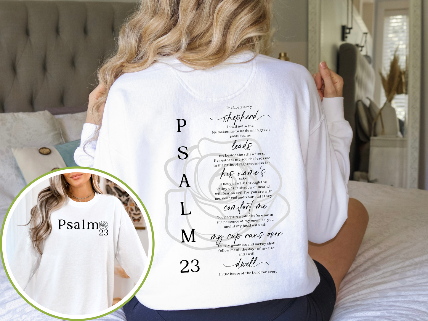 Psalm 23 bible verse, Christian women sweater