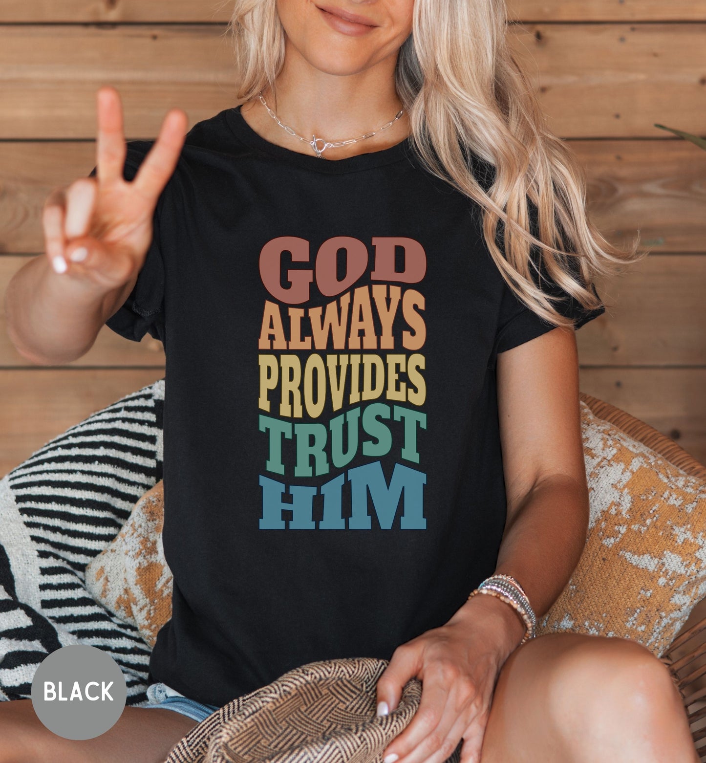 God always provides, trust him, Women's Christian Retro shirt