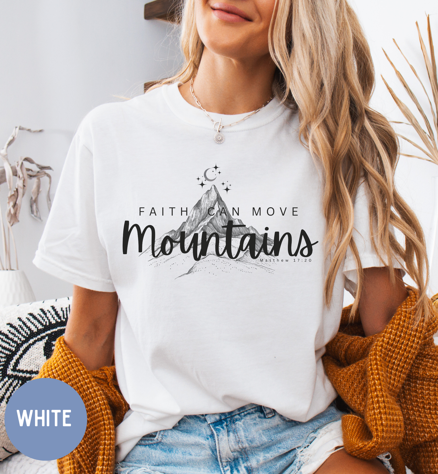 Women's Bible verse t-shirt-Faith can move mountains