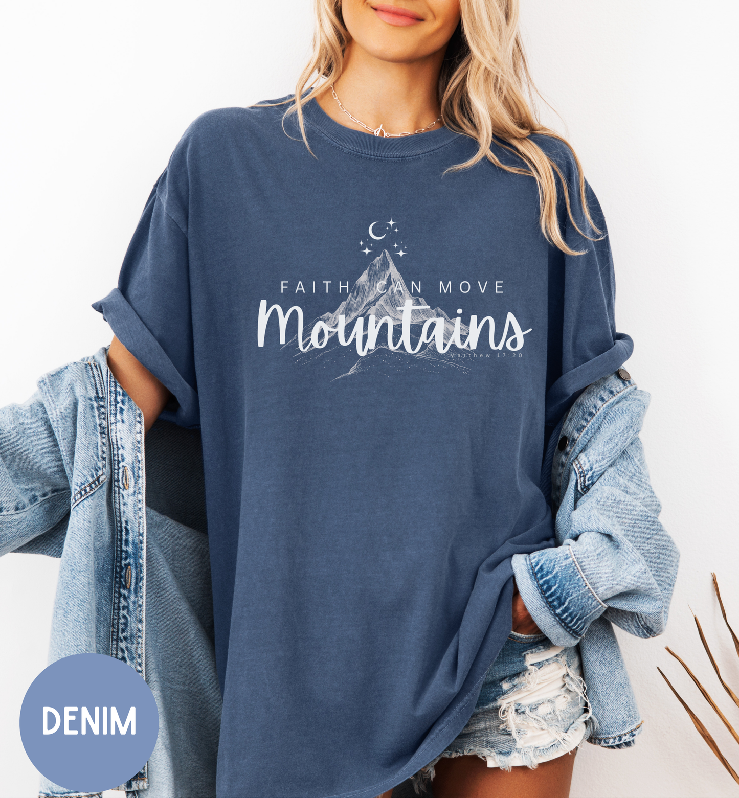 Women's Bible verse t-shirt-Faith can move mountains