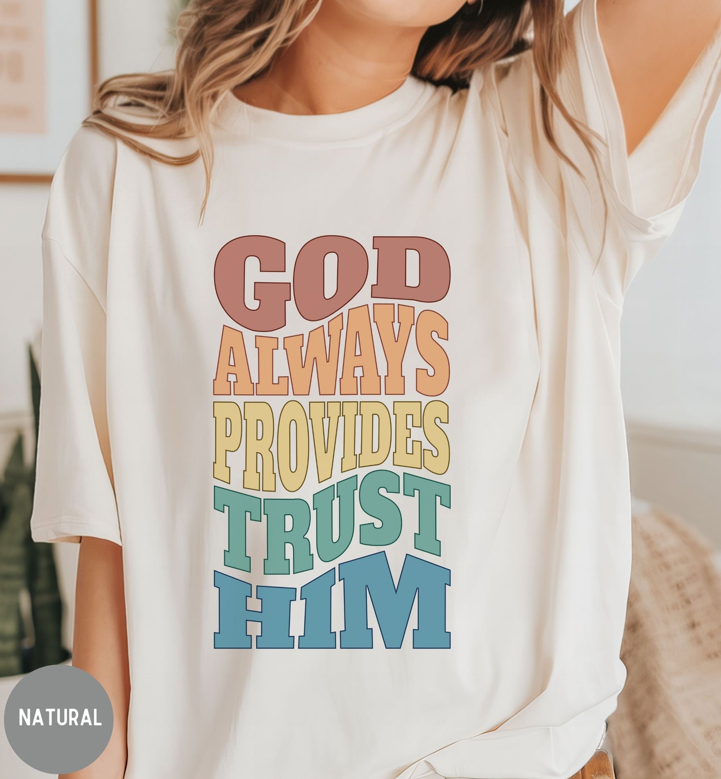 God always provides, trust him, Women's Christian Retro shirt