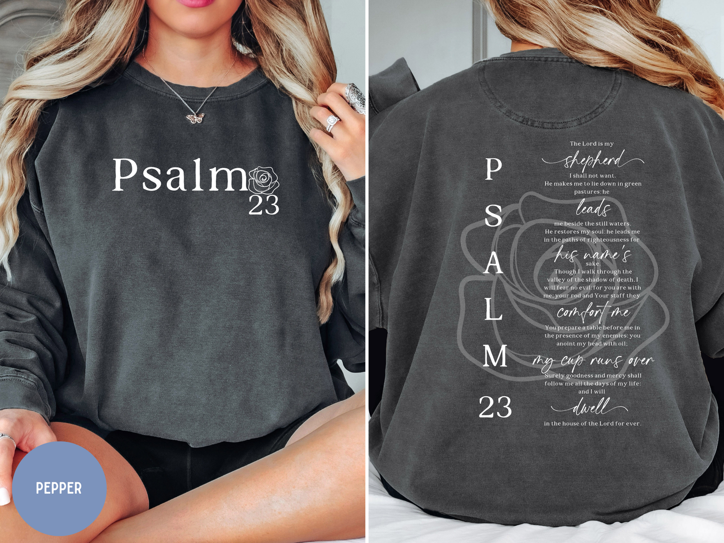 Psalm 23 bible verse, Christian women sweater