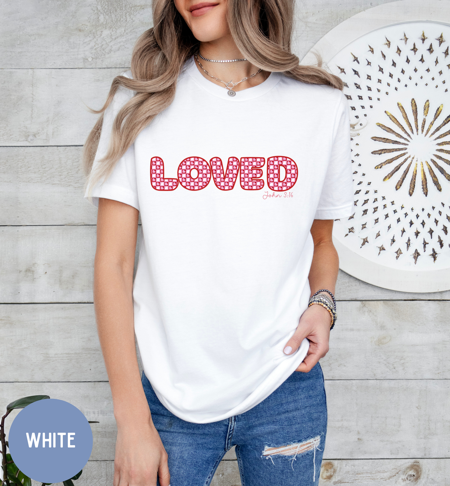 Christian Valentine Shirt, Loved John 3:16 tee for Women.