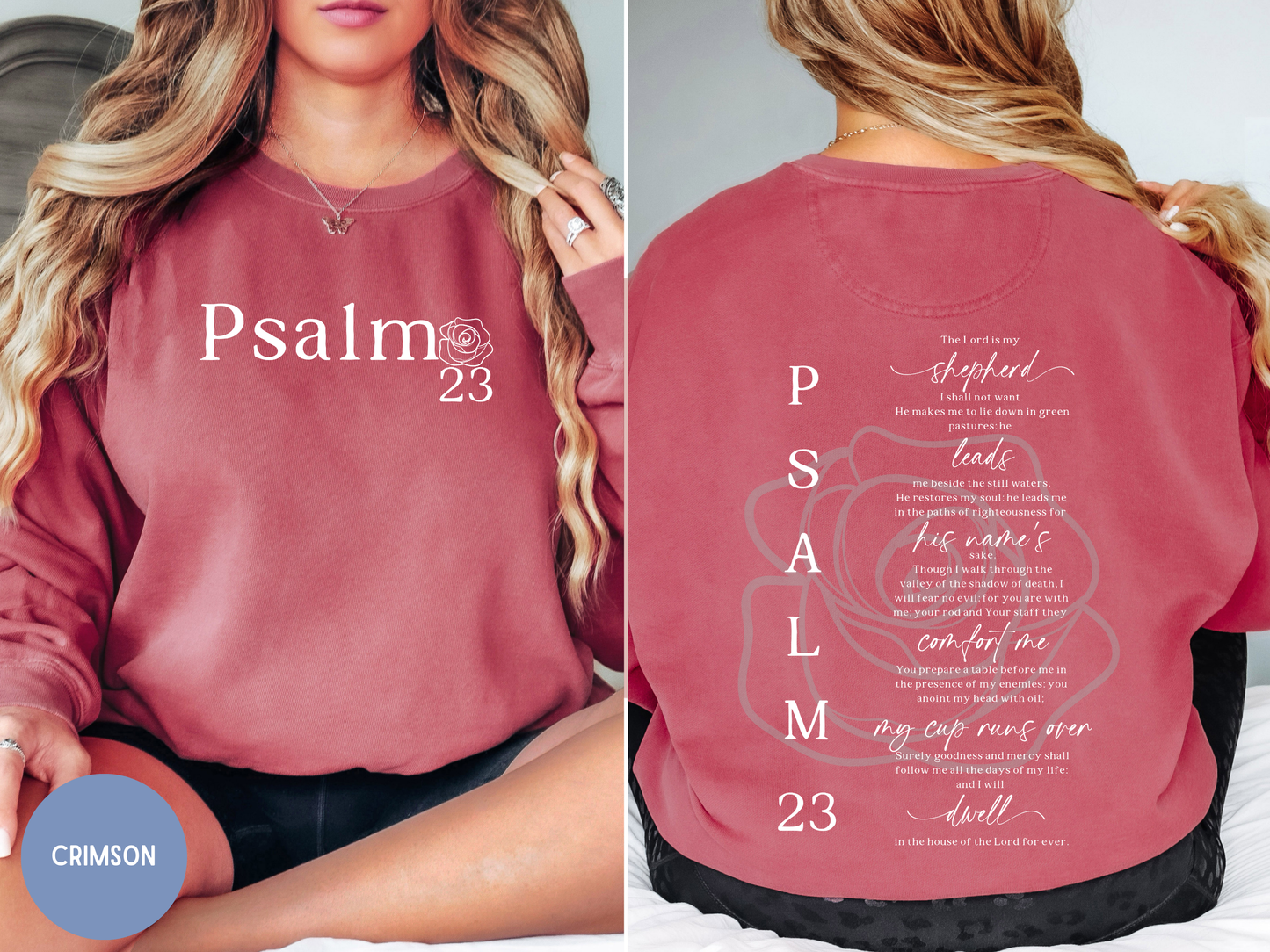 Psalm 23 bible verse, Christian women sweater