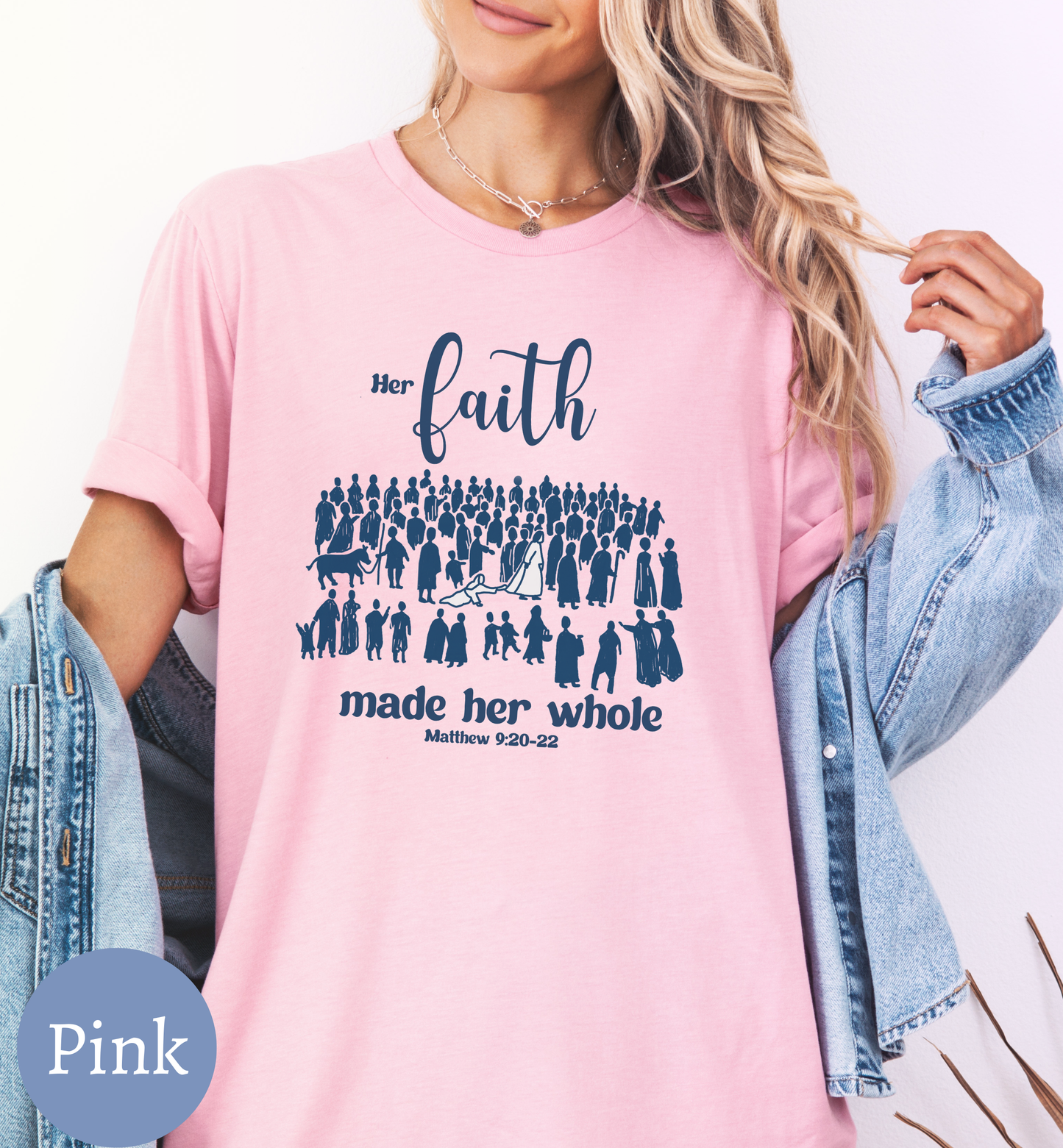 Her Faith, His hem Christian Faith shirt, Bible Parable shirt for women.