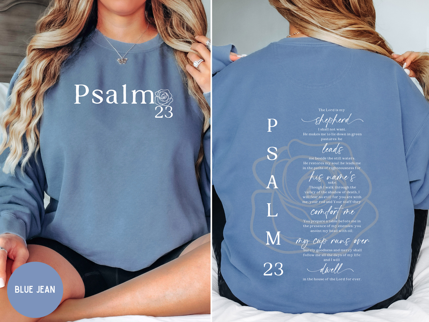 Psalm 23 bible verse, Christian women sweater