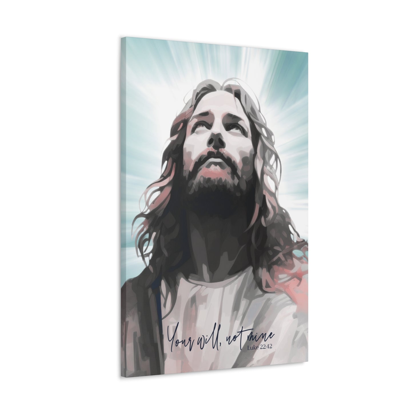 Jesus prays at Gethsemane- Luke 22:42, Abstract Christian wall art