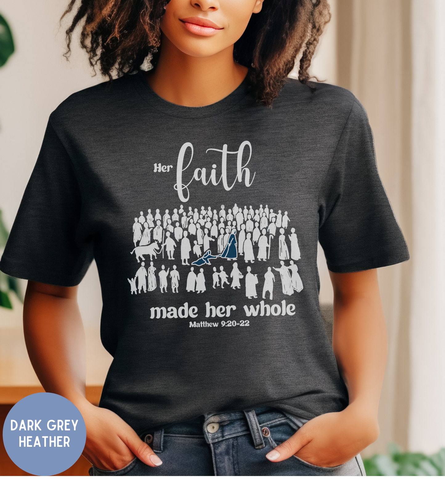 Her Faith, His hem Christian Faith shirt, Bible Parable shirt for women.