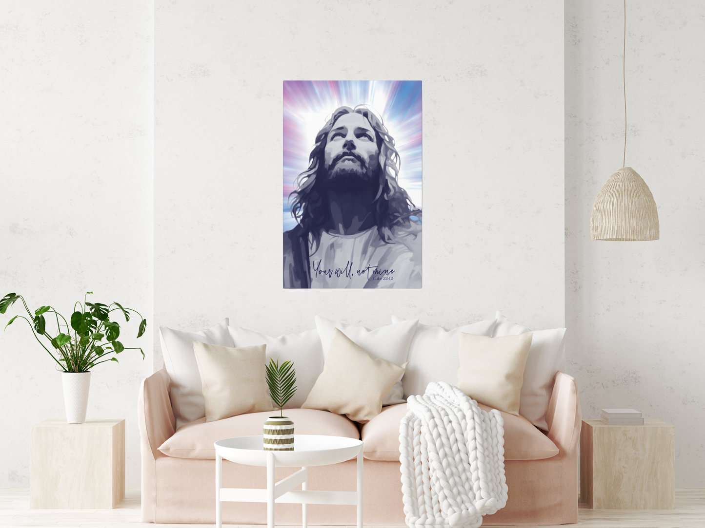 Jesus prays at Gethsemane- Luke 22:42, Abstract Christian wall art