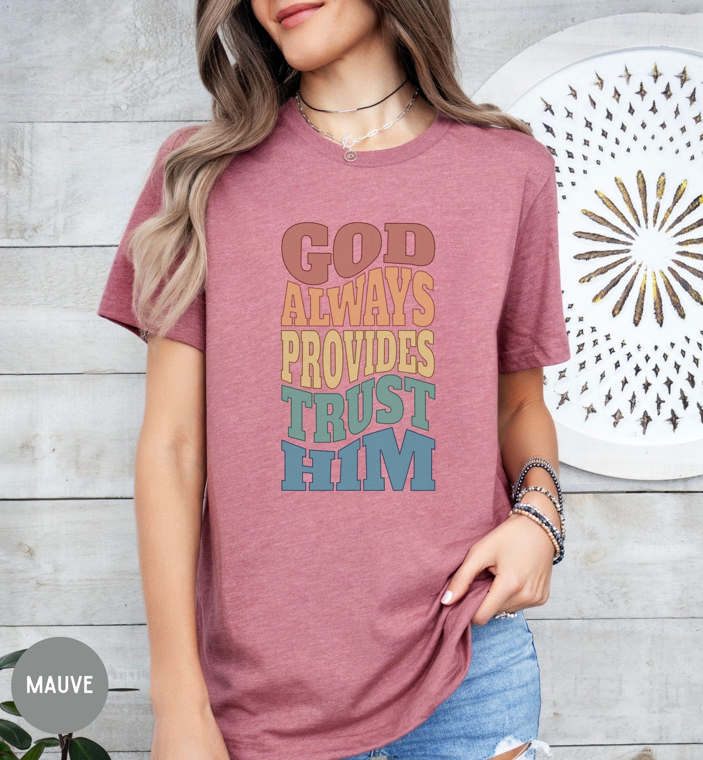 God always provides, trust him, Women's Christian Retro shirt