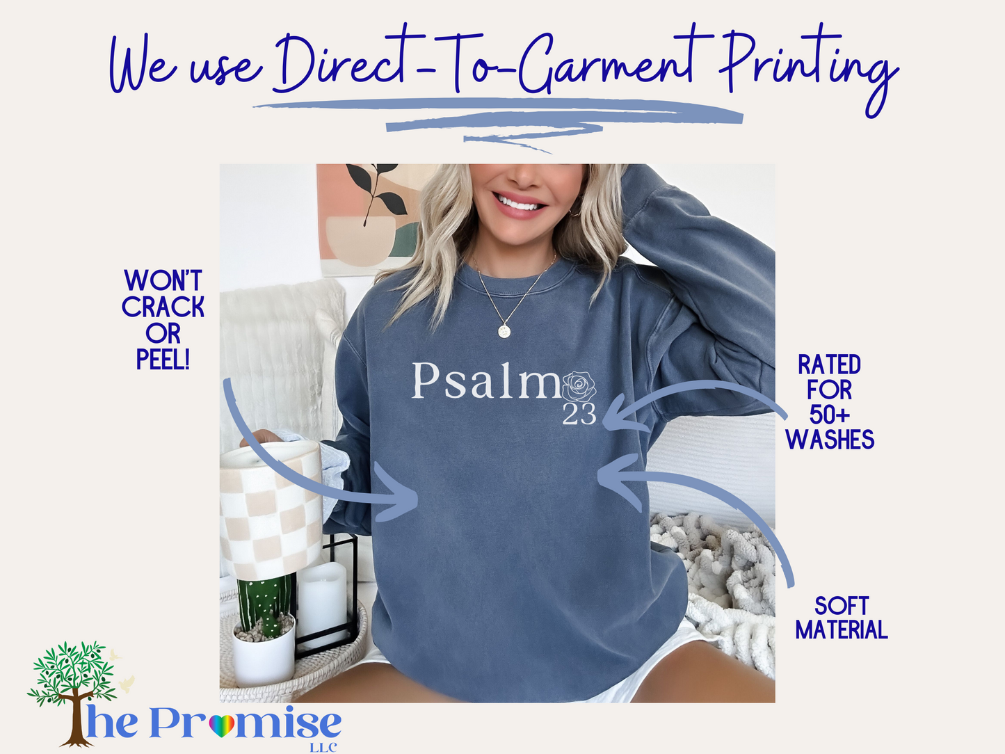 Psalm 23 bible verse, Christian women sweater