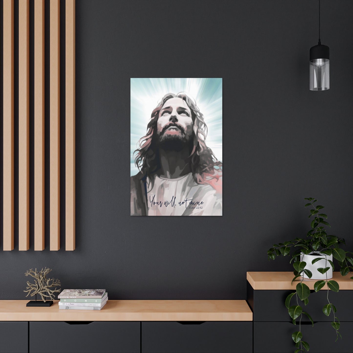 Jesus prays at Gethsemane- Luke 22:42, Abstract Christian wall art