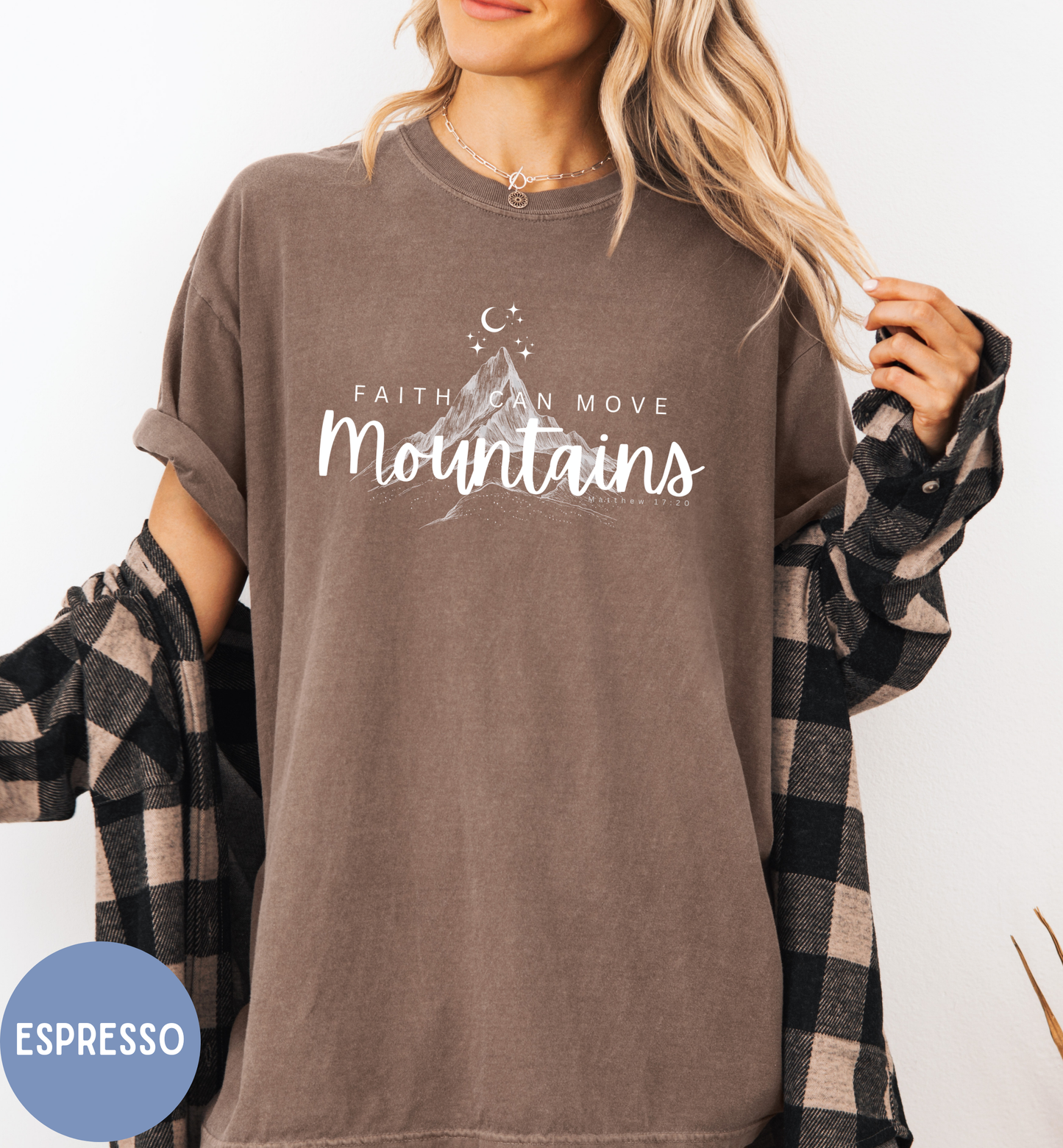 Women's Bible verse t-shirt-Faith can move mountains