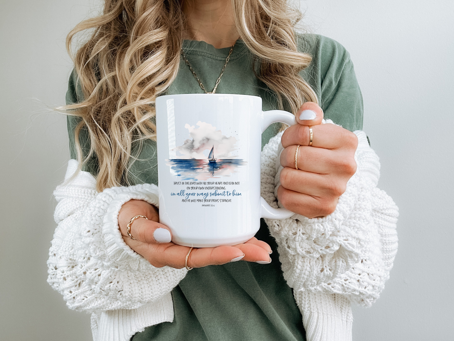 Proverbs 3:5-6 coffee mug, Sea lovers- Sailing coffee mug