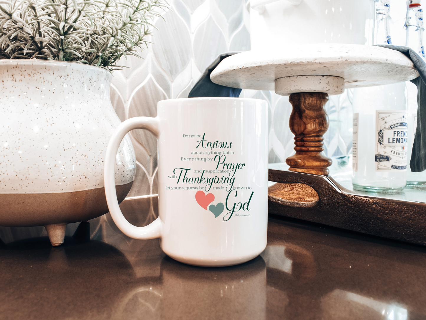 Personalized floral mug with name and bible verse,  Christian gift for her.