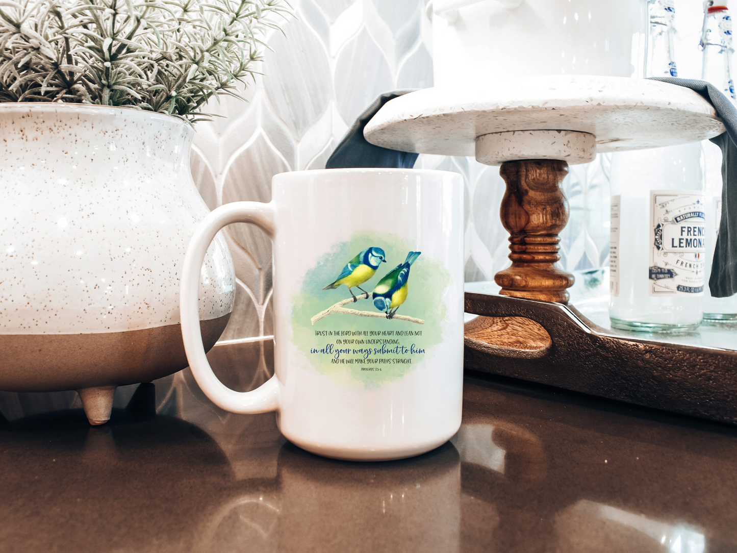 Bird lover's Proverbs 3:5-6 -Christian Faith coffee mug