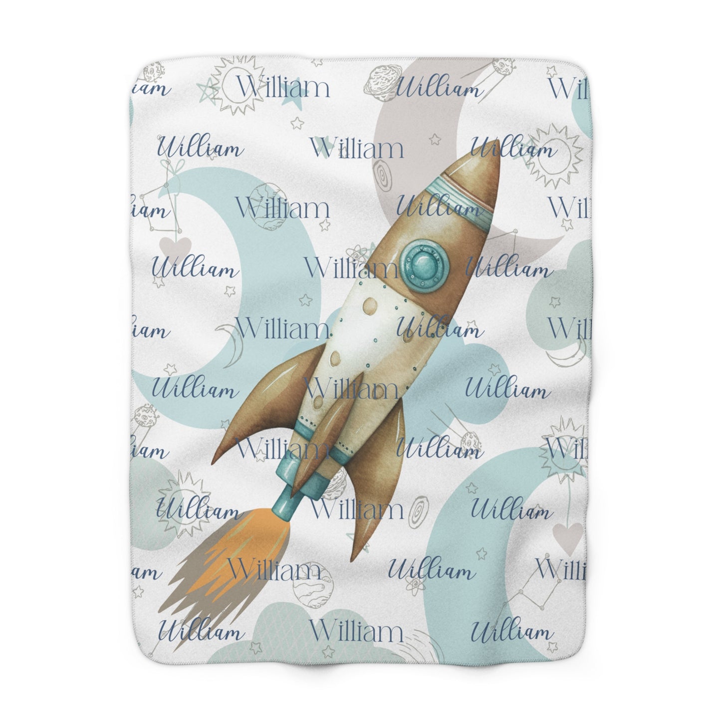 Personalized Space blanket with name for kids- Space lovers gift