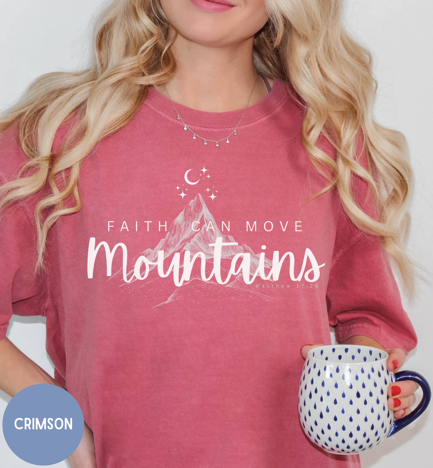 Women's Bible verse t-shirt-Faith can move mountains