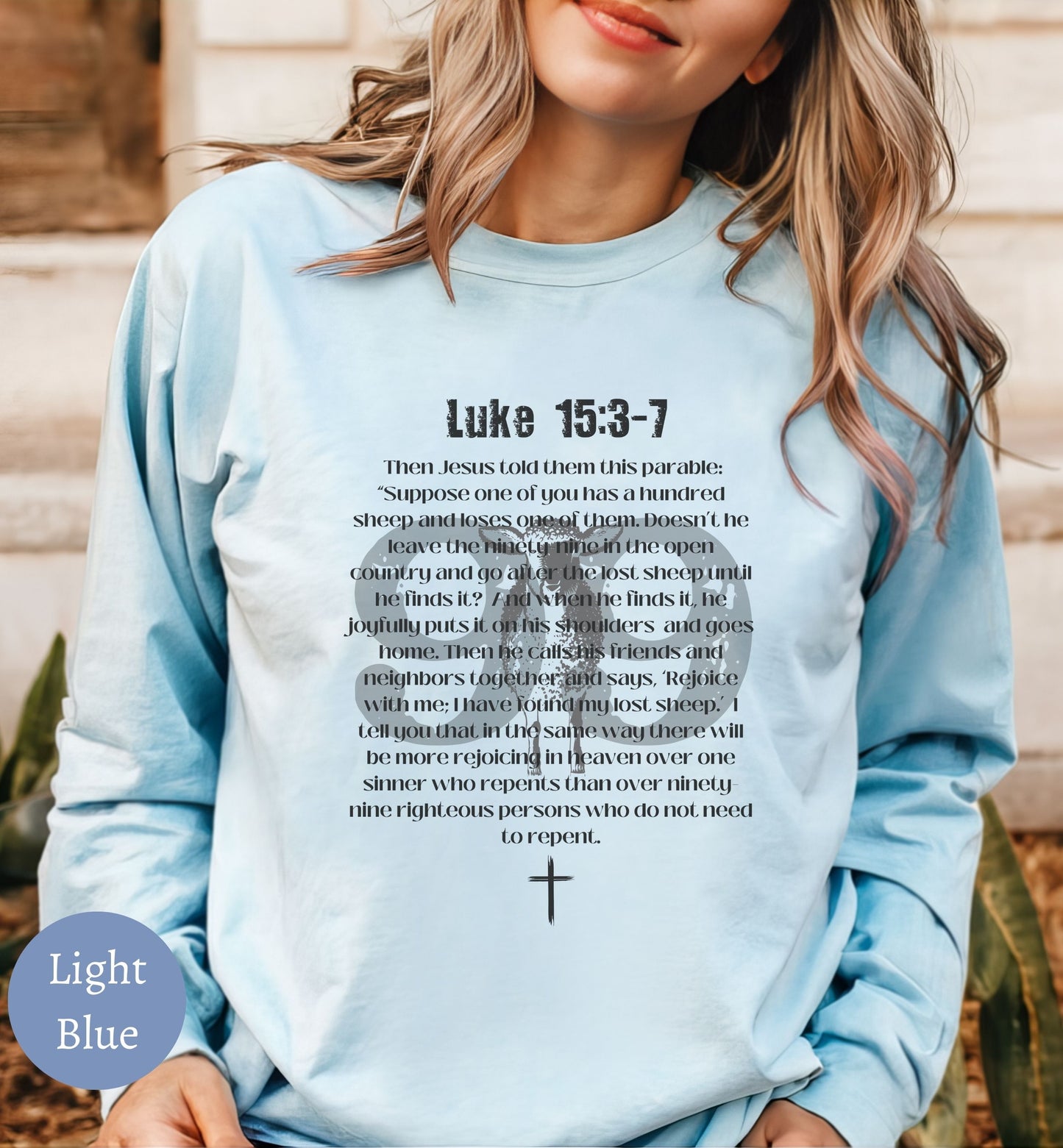 Parable of the Lost Sheep, Luke 15, Bible verse Christian Sweater.