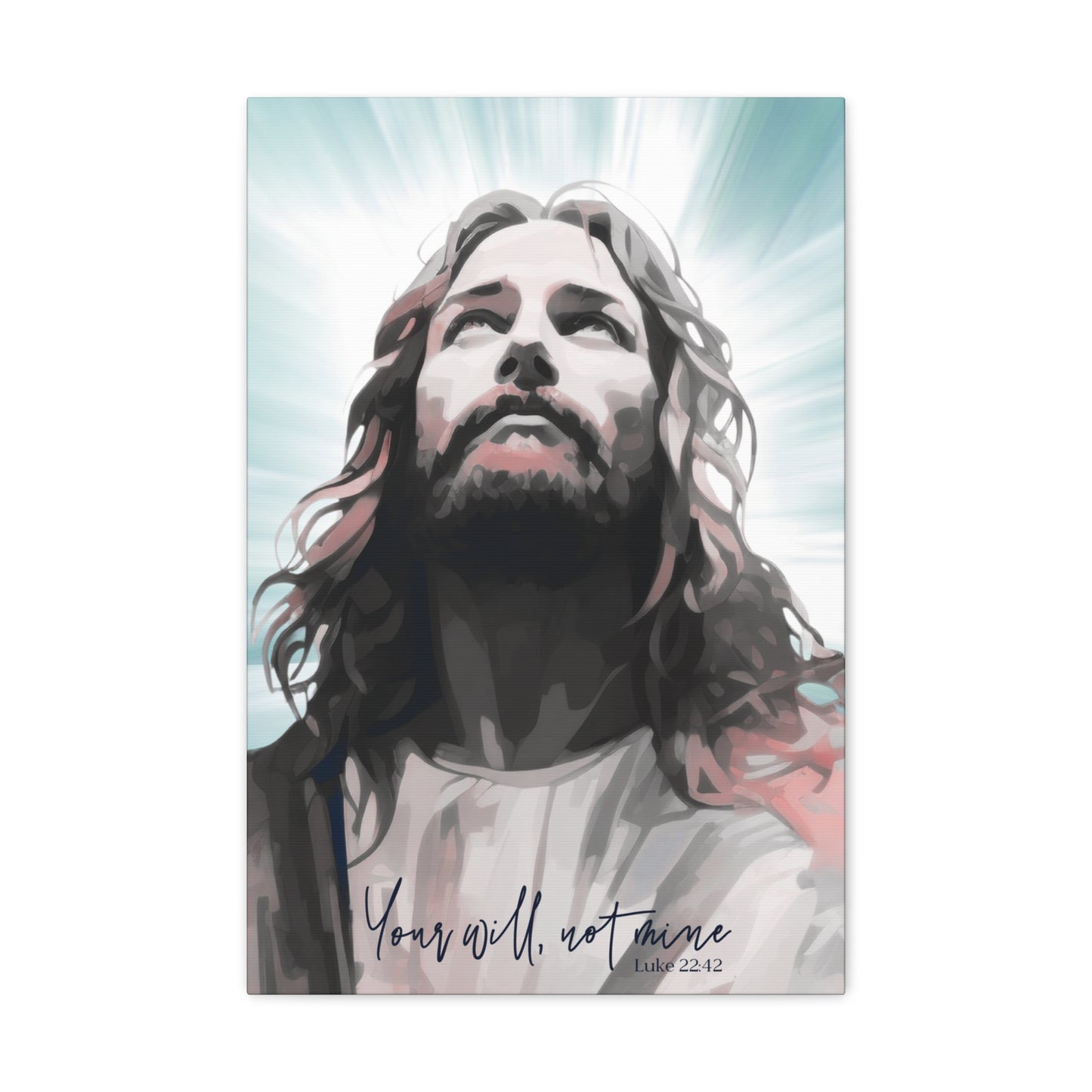 Jesus prays at Gethsemane- Luke 22:42, Abstract Christian wall art