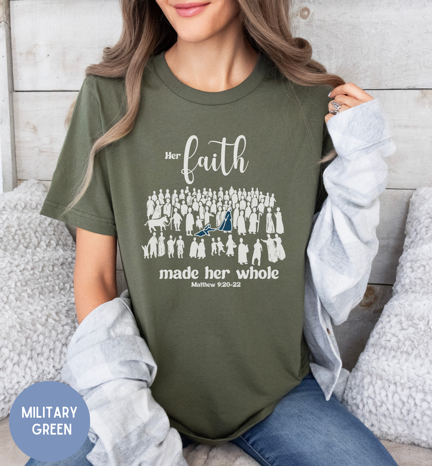 Her Faith, His hem Christian Faith shirt, Bible Parable shirt for women.