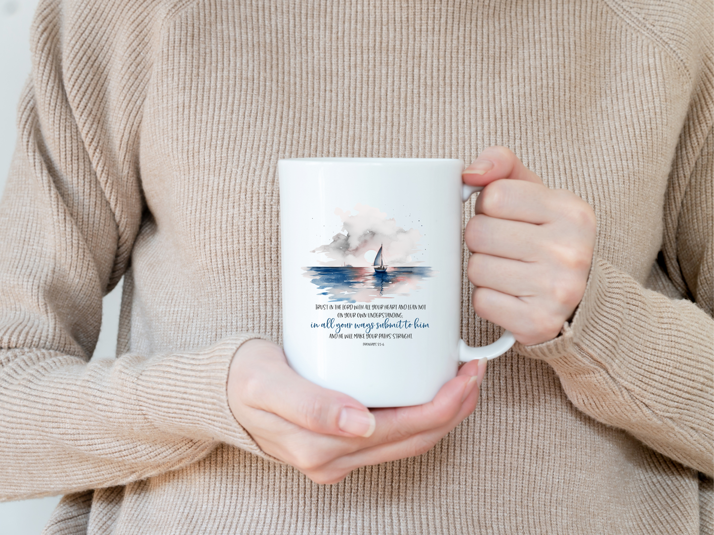 Proverbs 3:5-6 coffee mug, Sea lovers- Sailing coffee mug