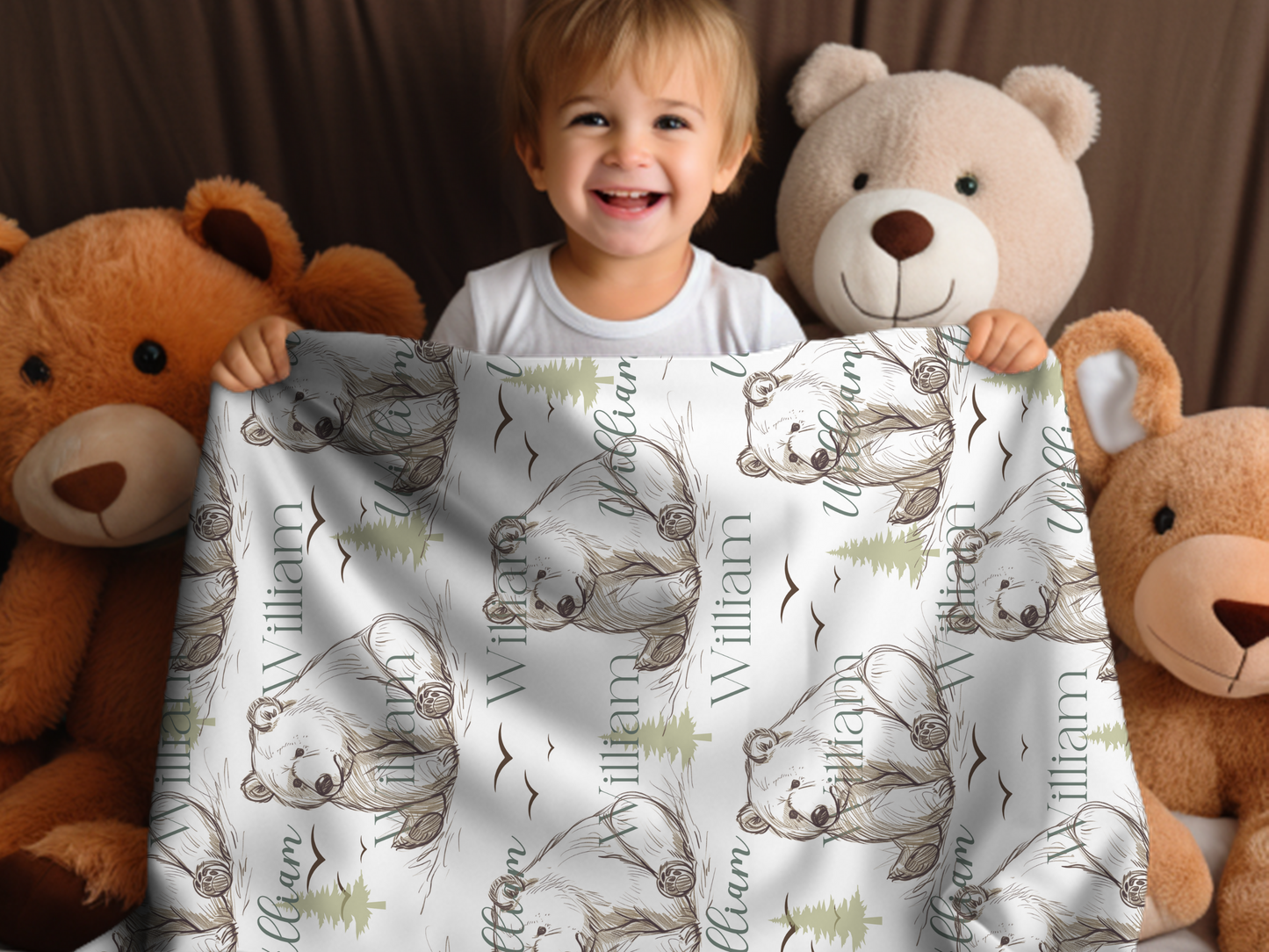 Custom kids camping blanket- New born baby gift- Sherpa Fleece blanket