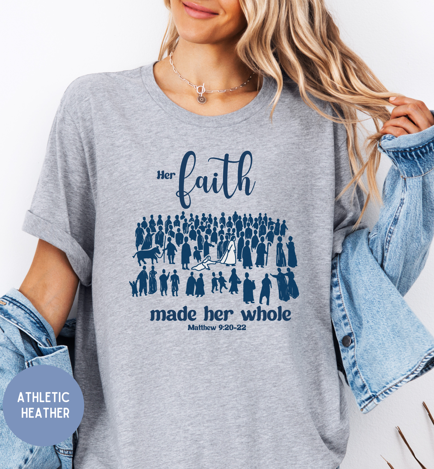 Her Faith, His hem Christian Faith shirt, Bible Parable shirt for women.