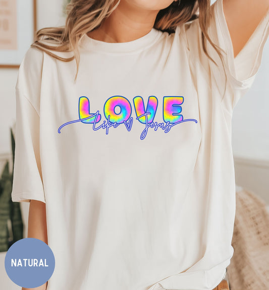 Women's retro faith shirt- Love like Jesus