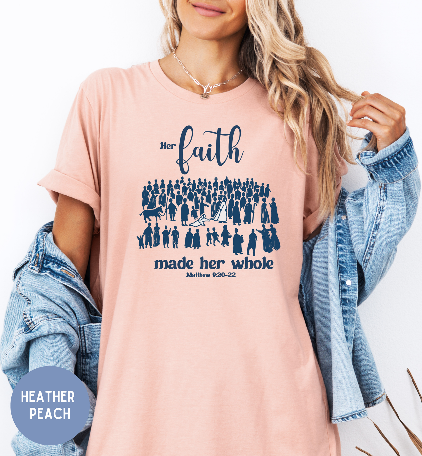 Her Faith, His hem Christian Faith shirt, Bible Parable shirt for women.