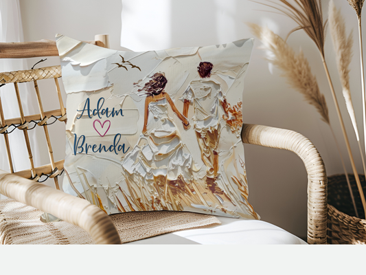 Personalized Bride and Groom gift- Custom wedding pillow for couples