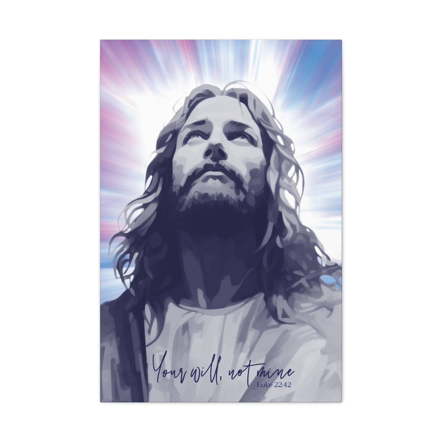 Jesus prays at Gethsemane- Luke 22:42, Abstract Christian wall art