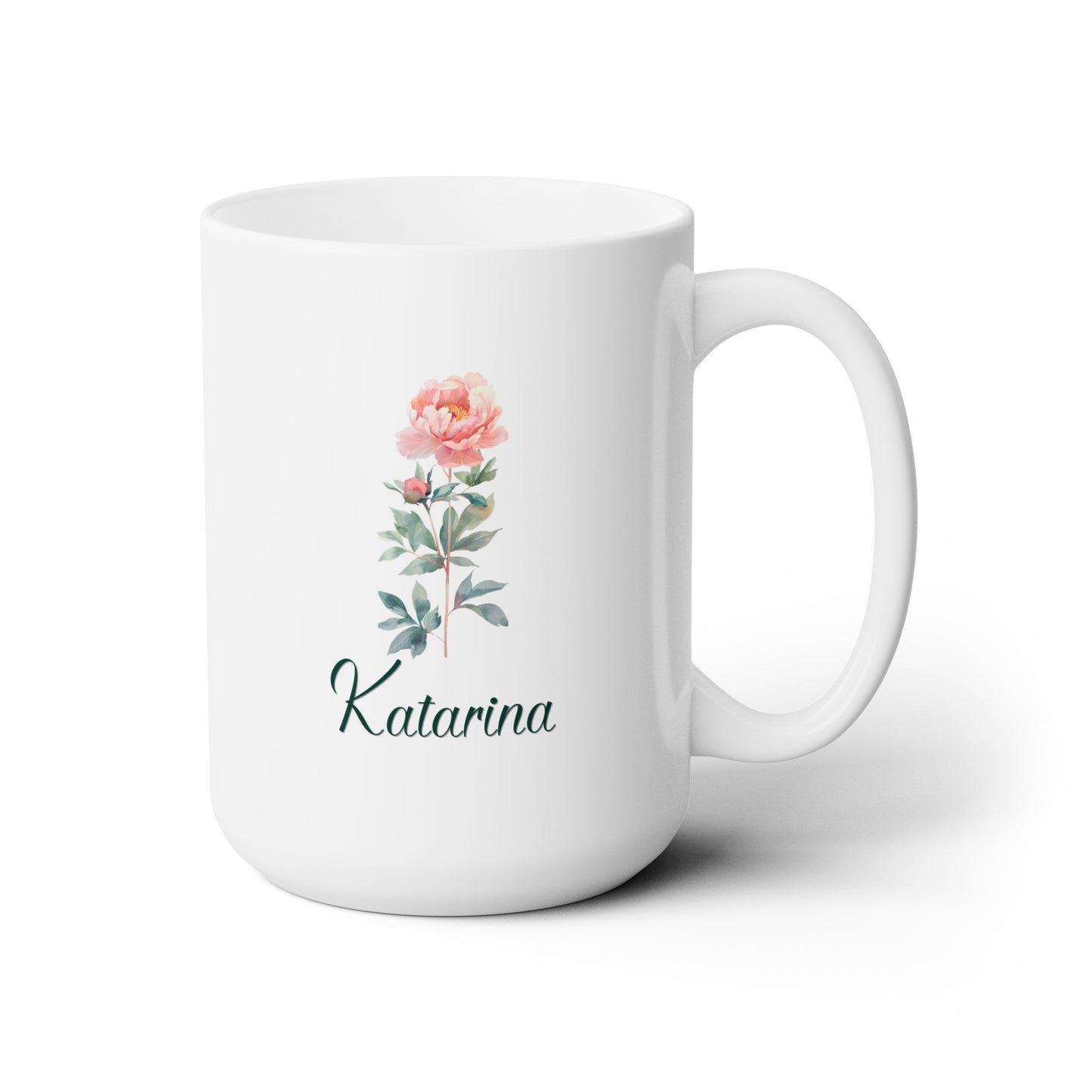 Personalized floral mug with name and bible verse,  Christian gift for her.