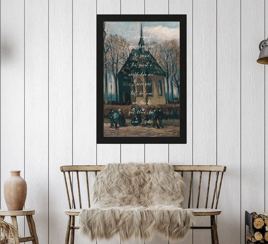 Vintage Faith-Inspired Vincent van Gogh Wall Art - Congregation Leaving the Reformed Church - Encouraging Church Decor and Gift