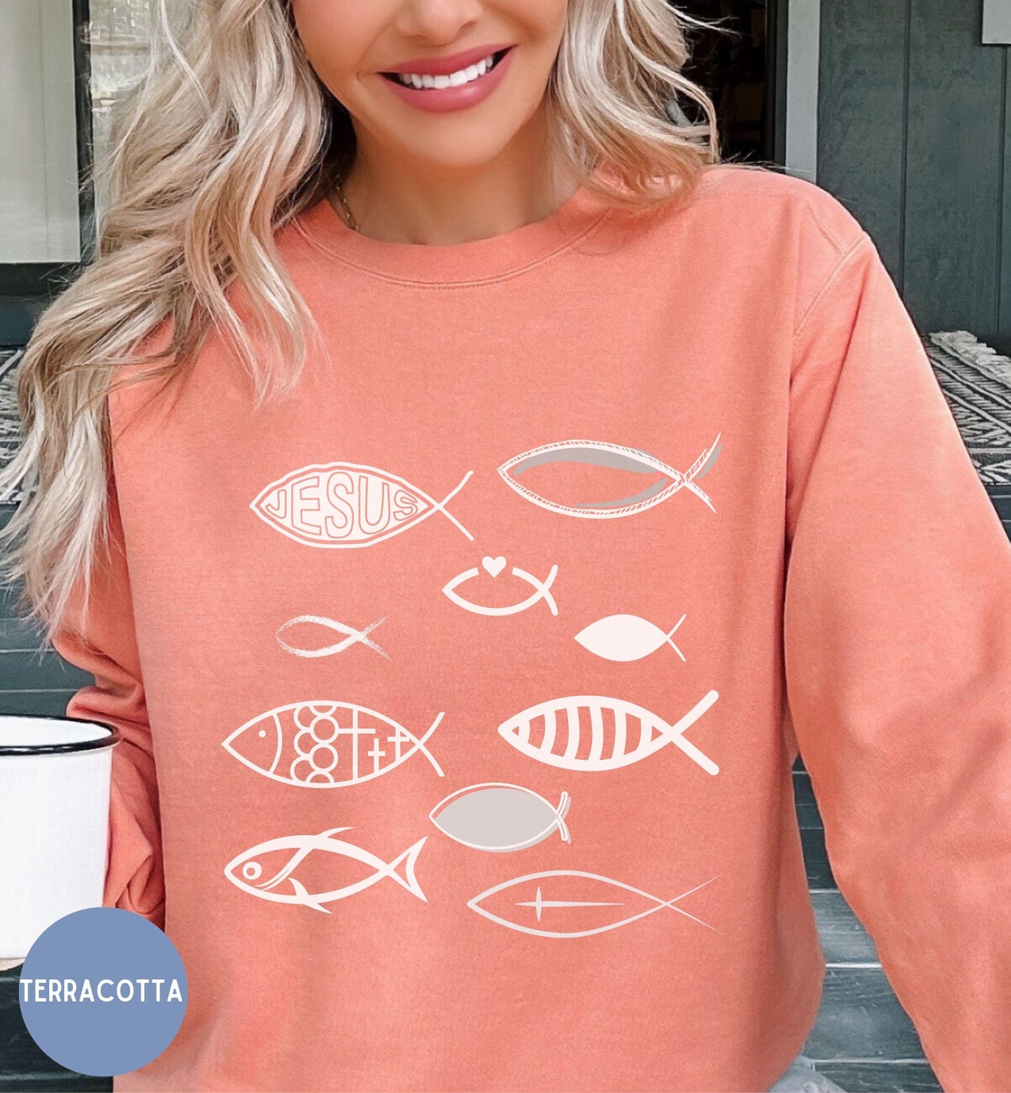 Jesus Fishes Sweater, Bible Story Sweatshirt, Christian Religious Sweater, Religious Gifts, Fishermen Symbol Top, Christian gifts.