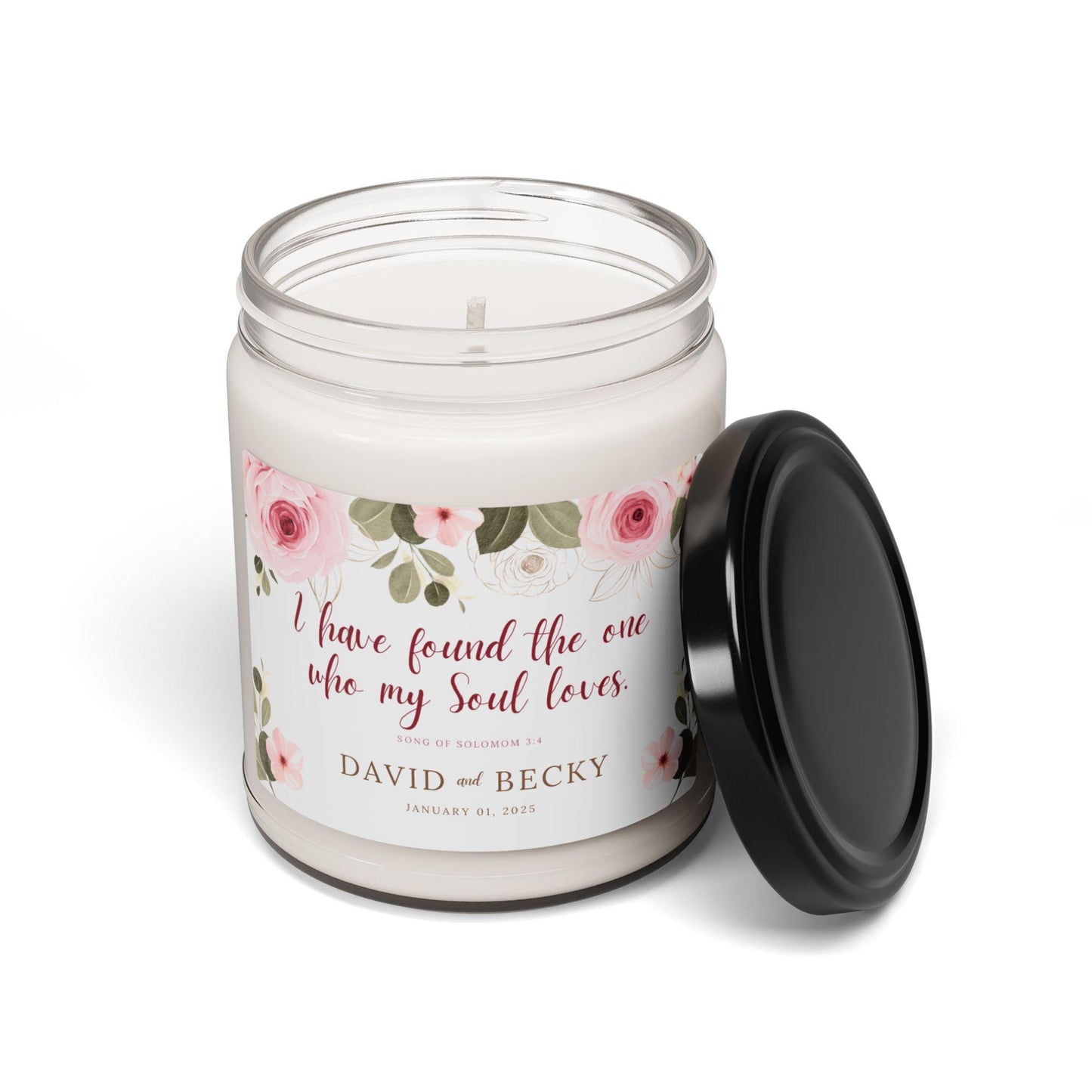 Personalized couple's  Candle, I found the one who my soul loves, Couple Bible verse candle.