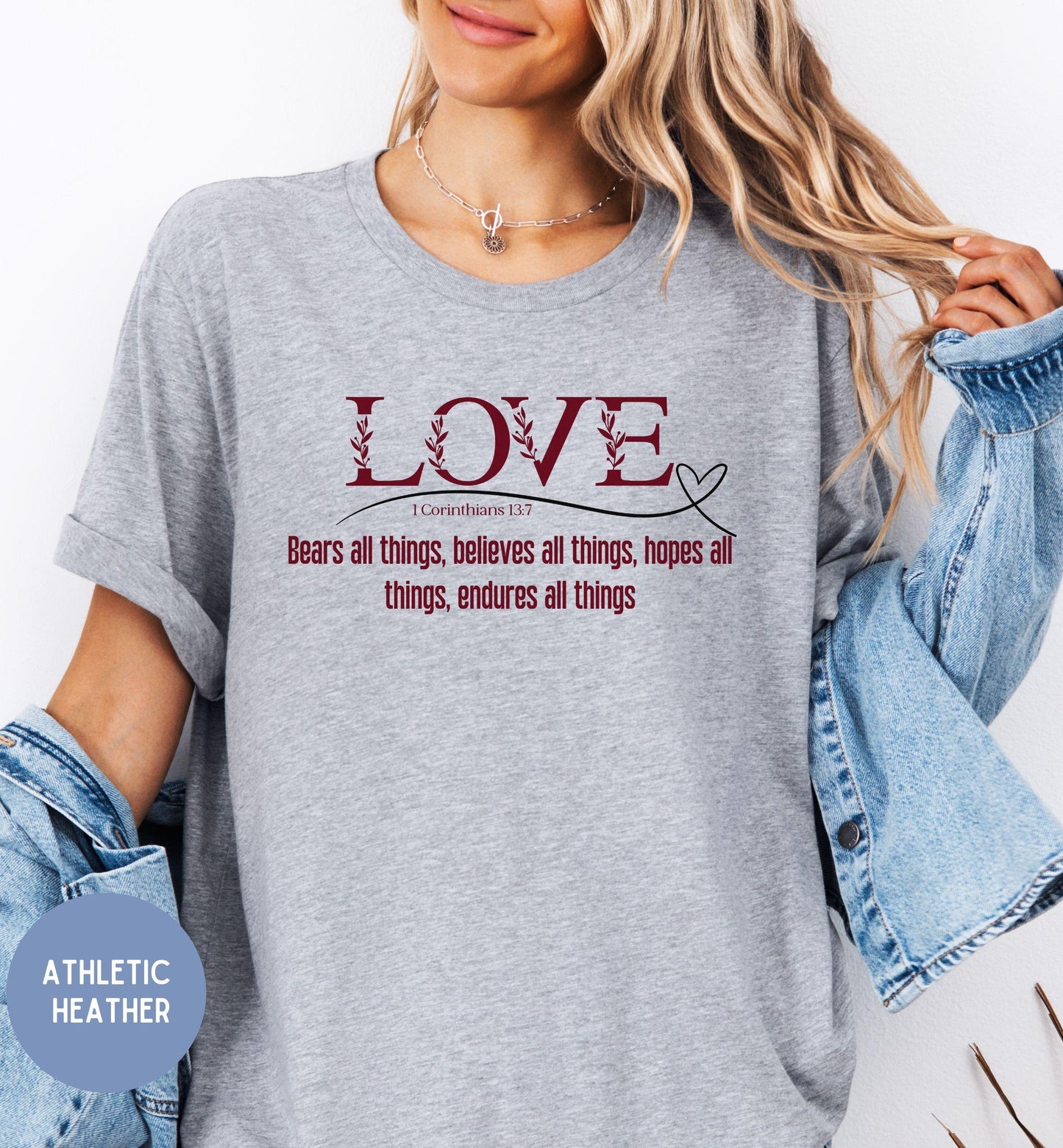 Christian Womens 1 Corinthians 13  Faith shirt