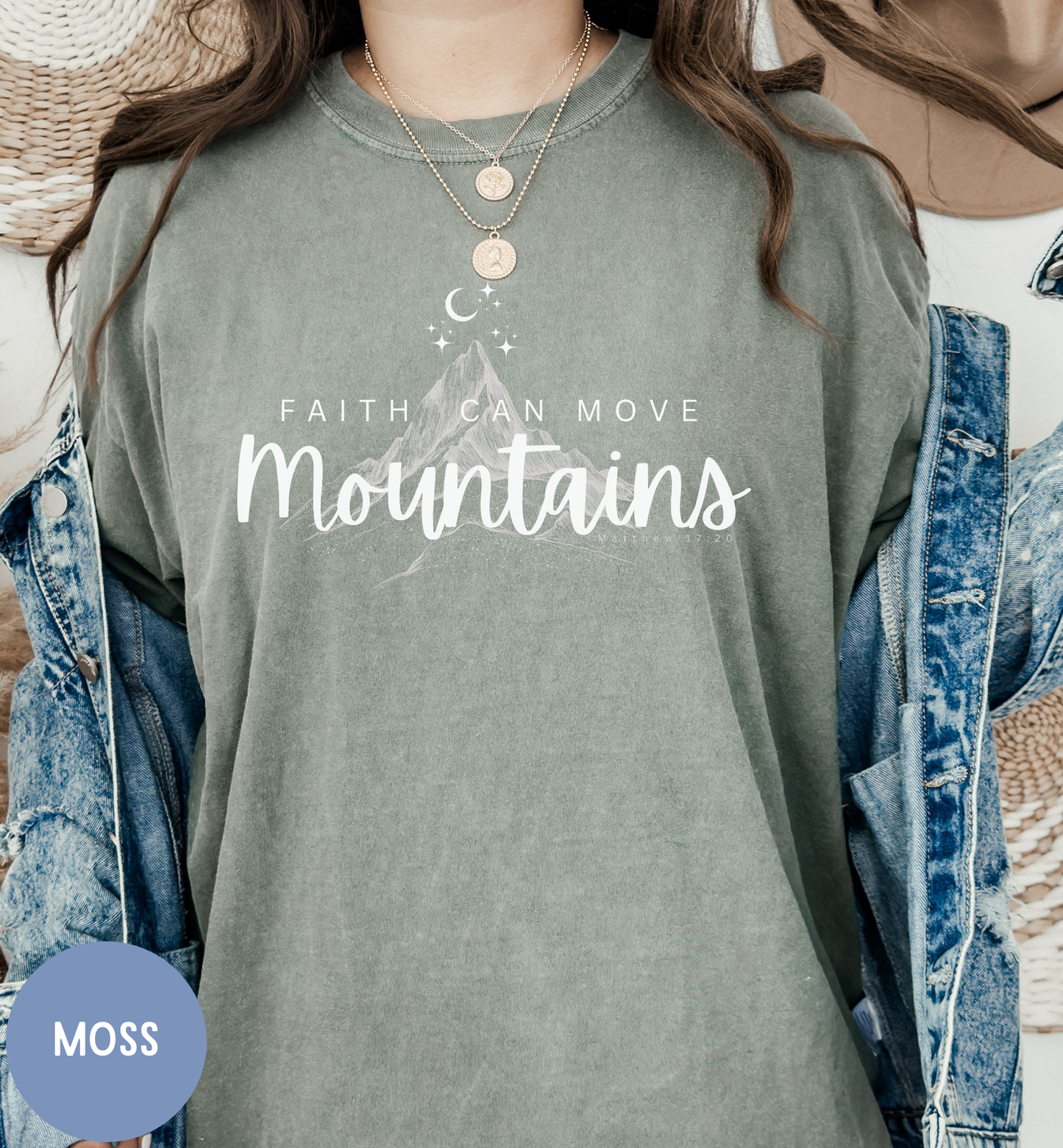 Women's Bible verse t-shirt-Faith can move mountains